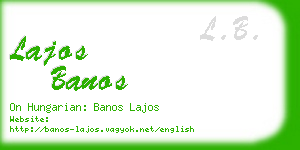 lajos banos business card